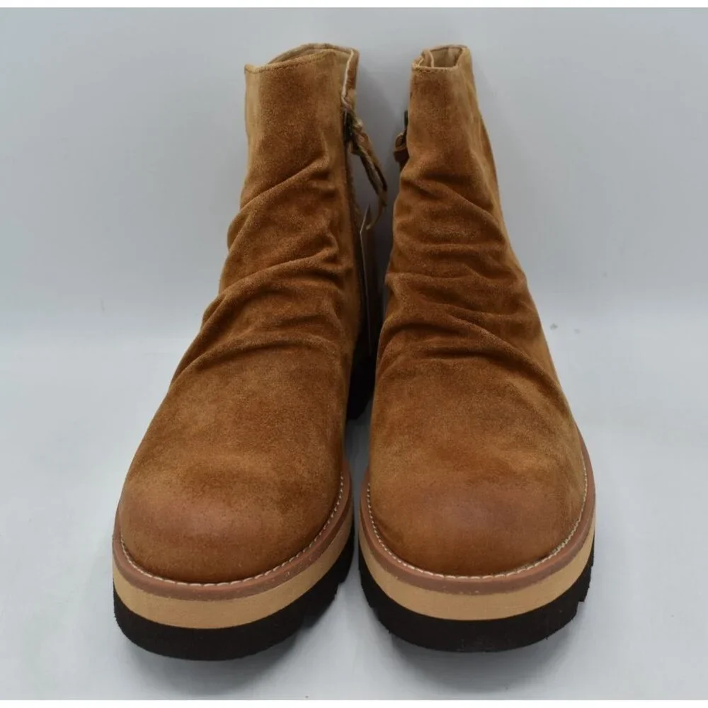 Sofft Womens Size 8 Pecola Brandy Suede Ruched Waterproof‎ Booties Boots Shoes